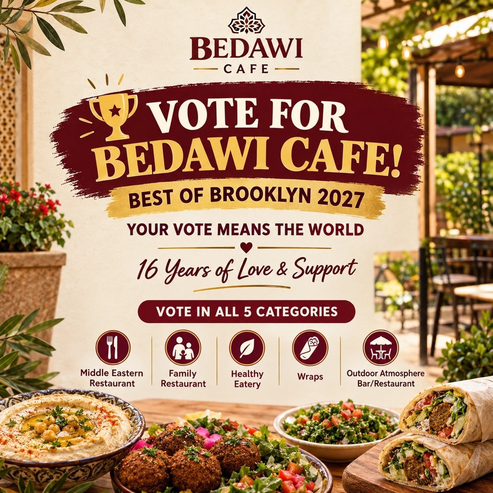 🏆 VOTE FOR BEDAWI CAFE! ❤️